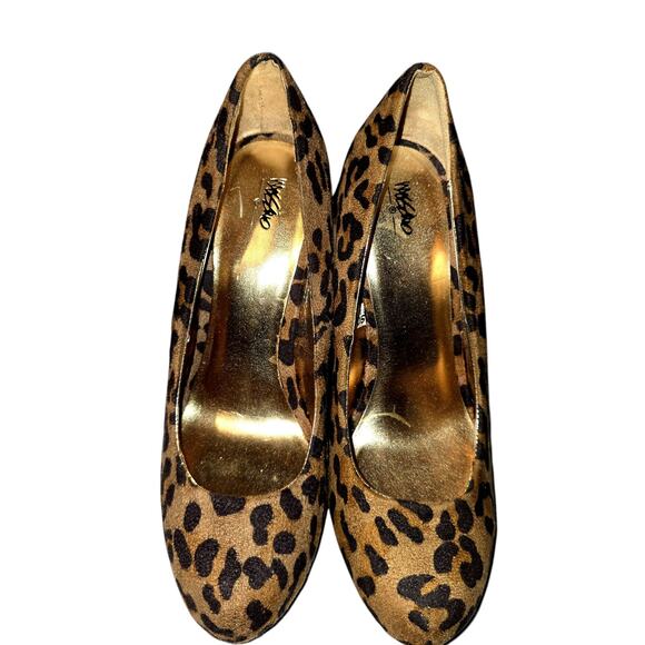 Wasabi 7 Platform Cheeta Print Brown Women's Shoe Stilettoes 4 1/2 High Heel - Picture 2 of 8